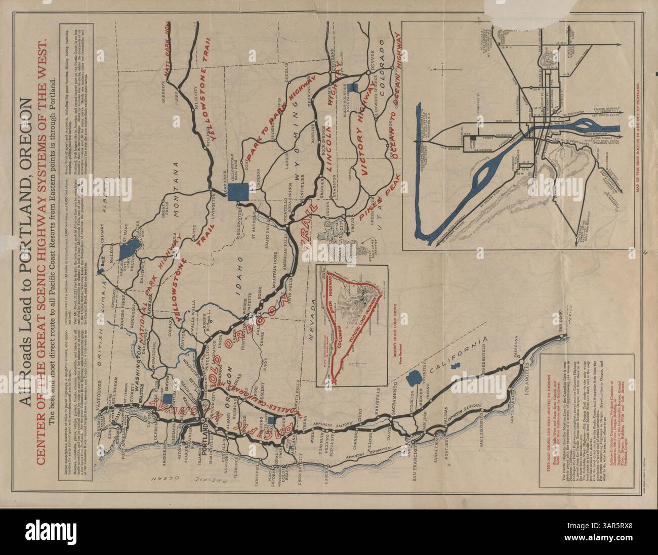 The reverse of this 1915 map shows additional information on Oregon's ...