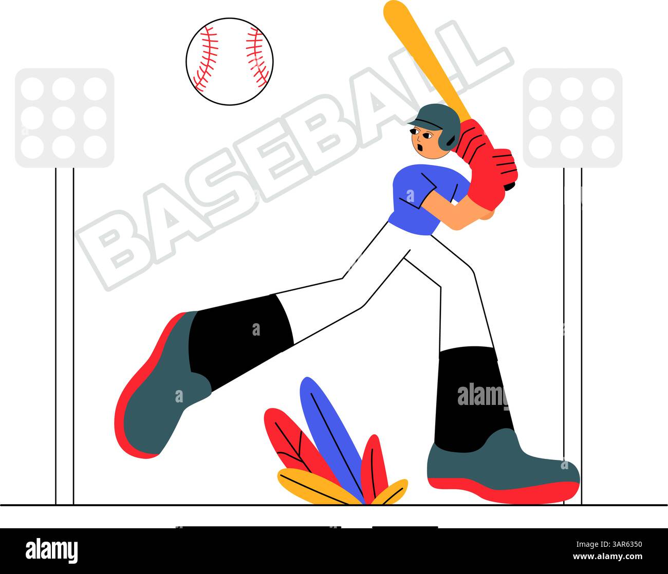 Baseball Player Catching Vector A Baseball Player Sport Vector Illustration featuring an Athlete in ...