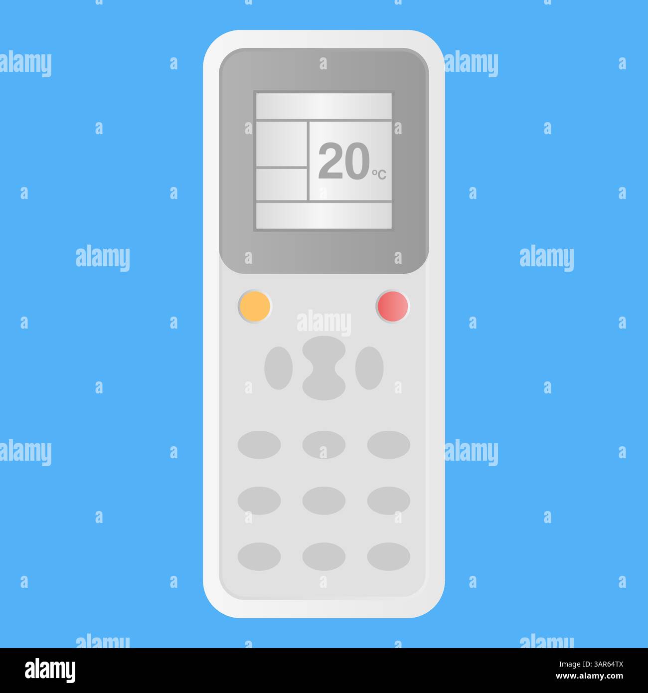 Air Conditioner Remote Control on Blue Background Vector. Air Conditioner Remote Control Icon. Stock Vector