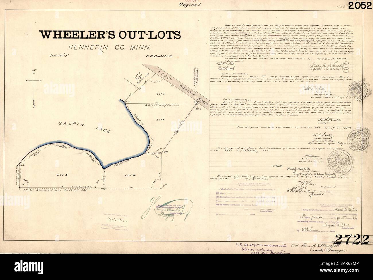 This map shows Wheeler's Out-Lots, a piece of land in Hennepin County ...