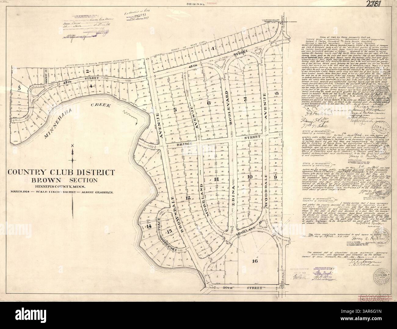 The Country Club District's Brown Section is depicted, highlighting a ...