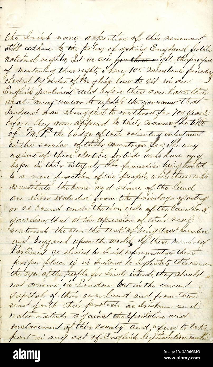 John O'Keefe's March 17, 1873 manuscript speech, delivered at Patee’s ...