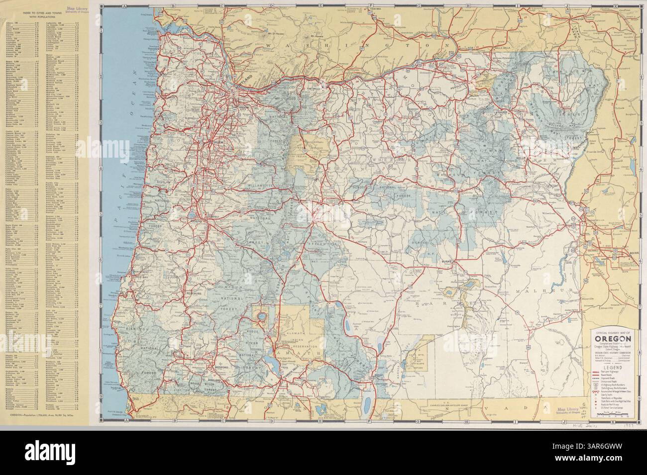 This official highway map of Oregon includes relief shown by hachures ...