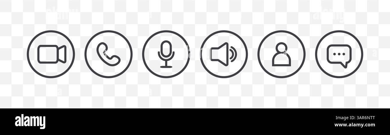 Icon Videocall. Collections buttons for video chat interface ...