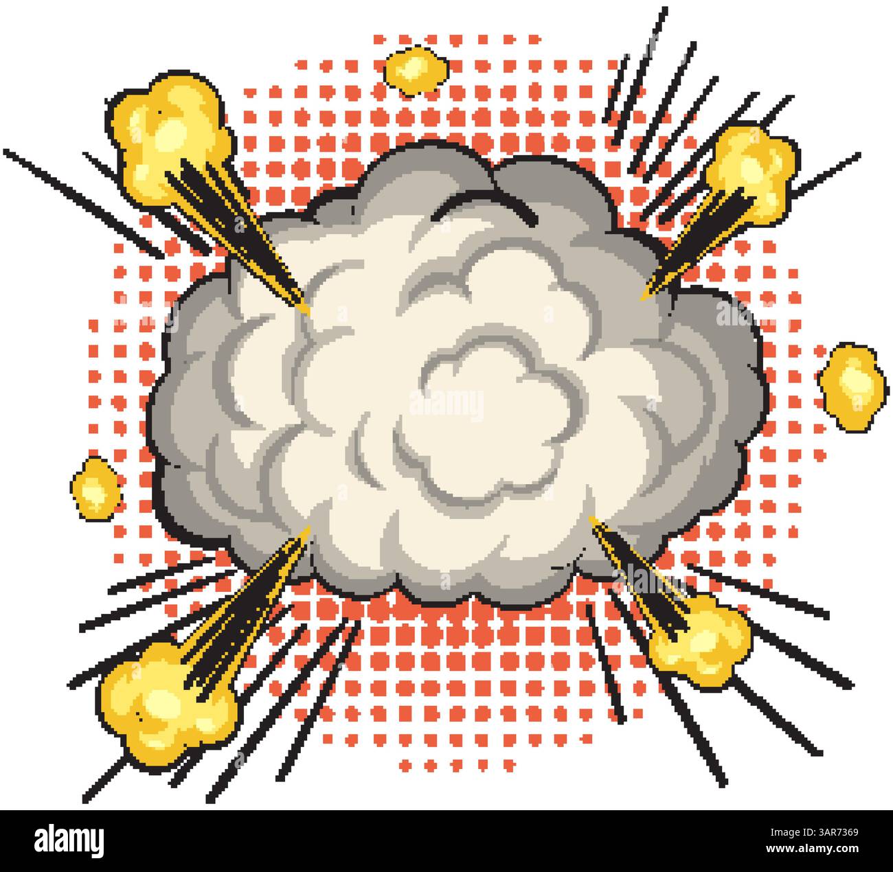 Explosion Cjoud Svg Vector illustration of comic style explosion cloud with dynamic effects ...