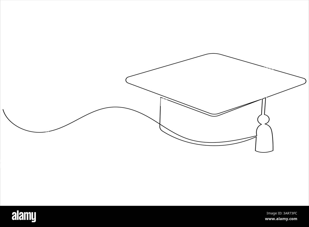 Graduation cap icon one line drawing minimalist simple vector ...