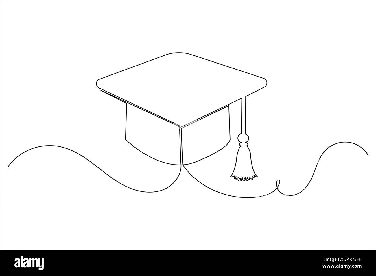 Graduation cap icon one line drawing minimalist simple vector ...