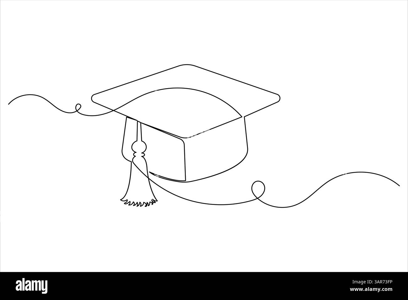 Graduation cap icon one line drawing minimalist simple vector ...