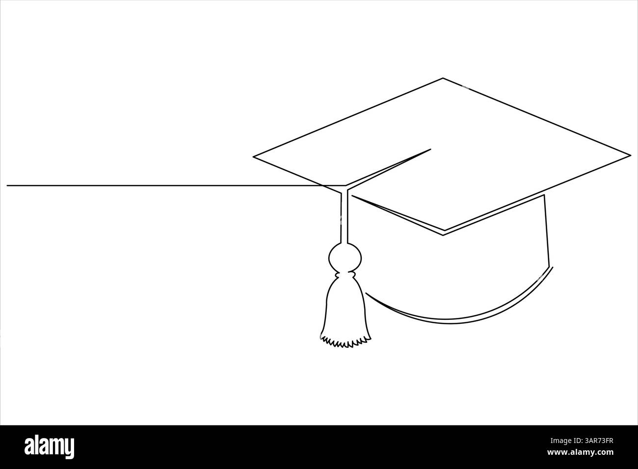 Graduation cap icon one line drawing minimalist simple vector ...