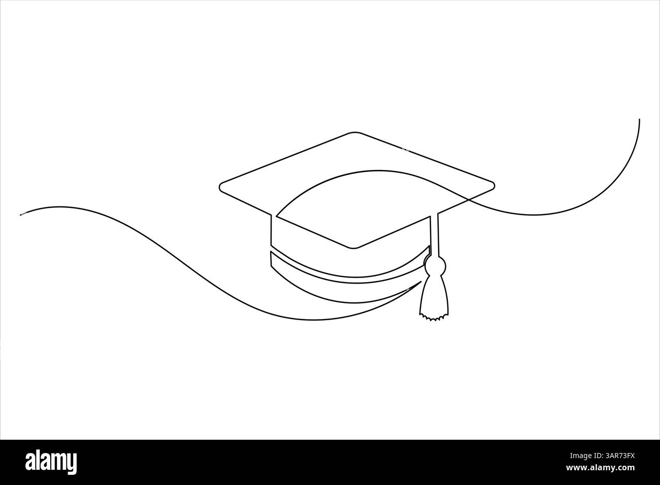 Graduation cap icon one line drawing minimalist simple vector ...