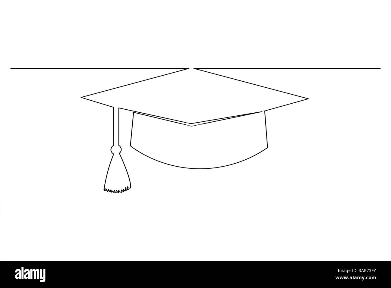 Graduation cap icon one line drawing minimalist simple vector ...