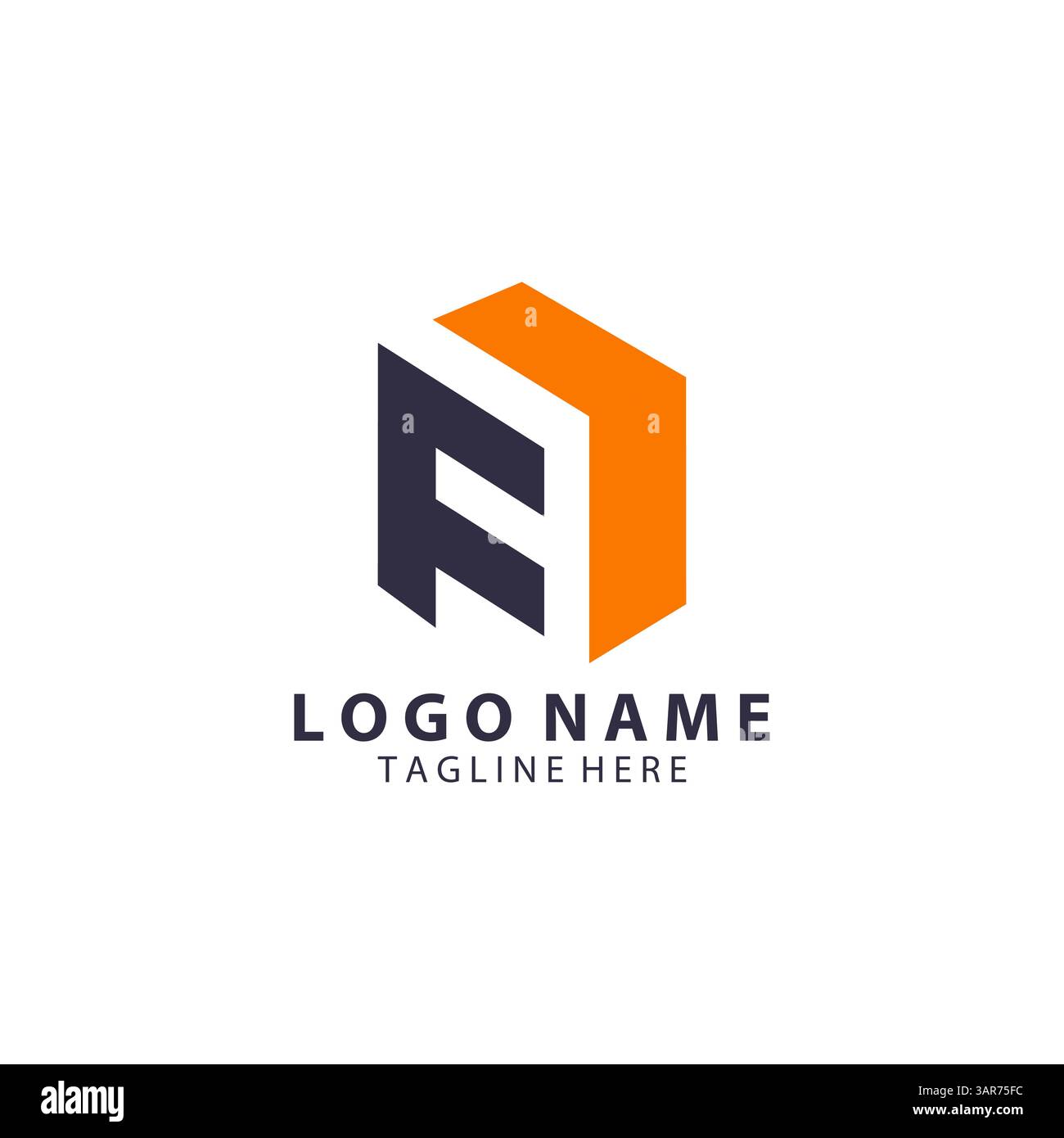 initial E isolated letter F logo design vector Stock Vector