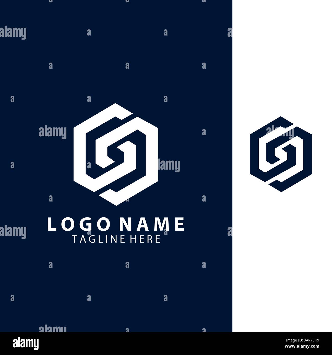 initial letter GG hexagon logo design vector Stock Vector