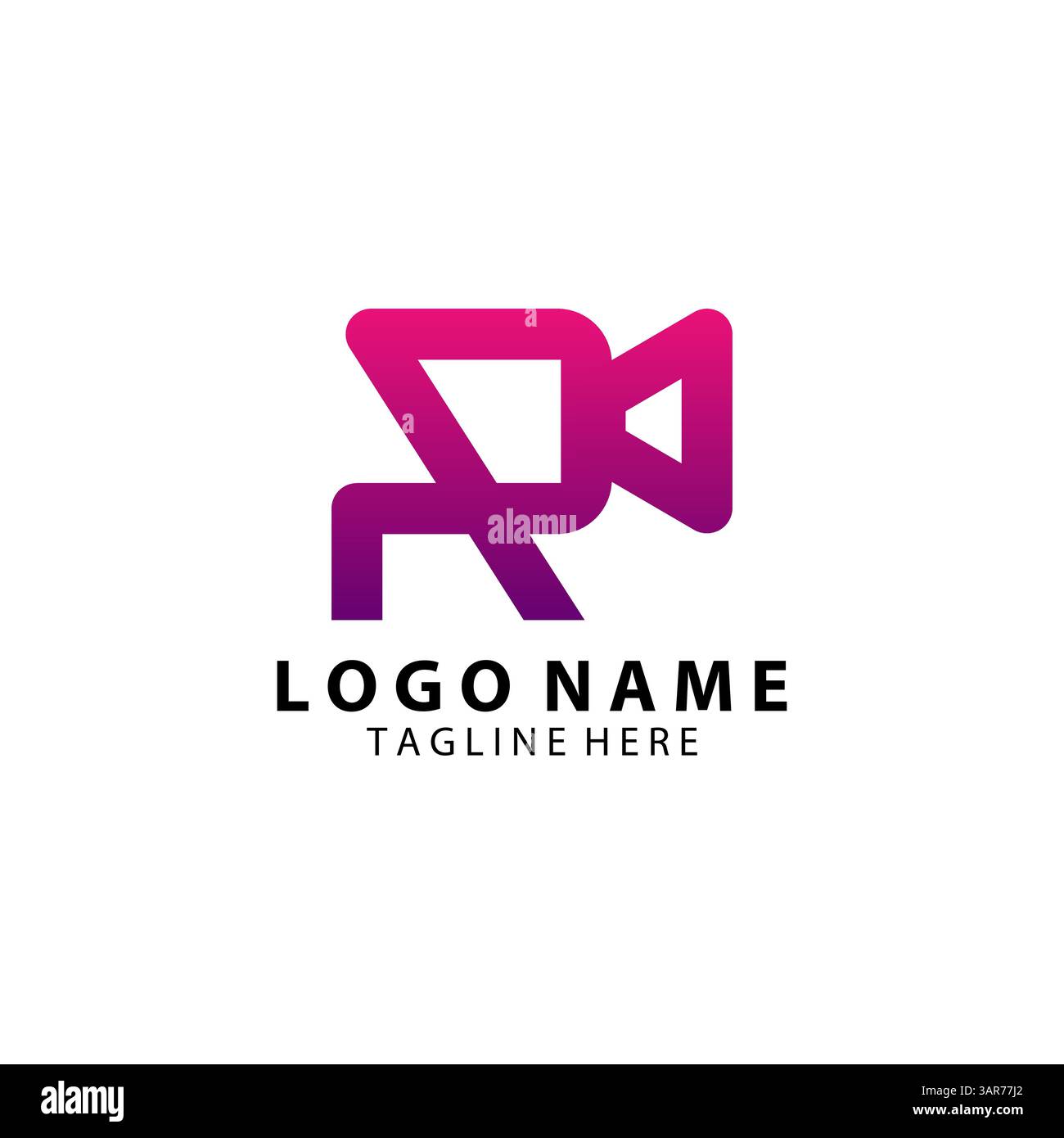 initial letter R camera logo design vector Stock Vector