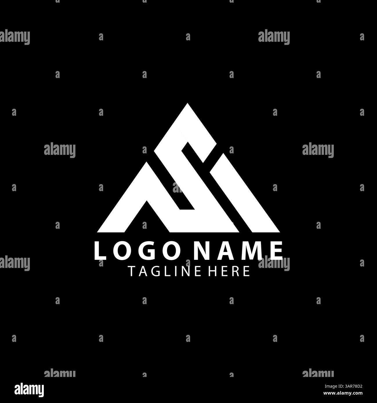 initial MS triagle logo design vector Stock Vector