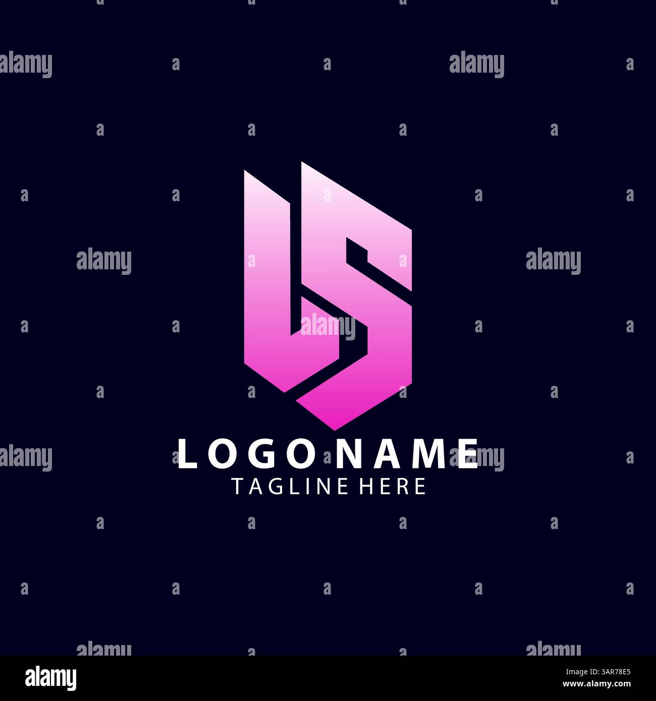 initial LS trendy abstract logo design vector Stock Vector