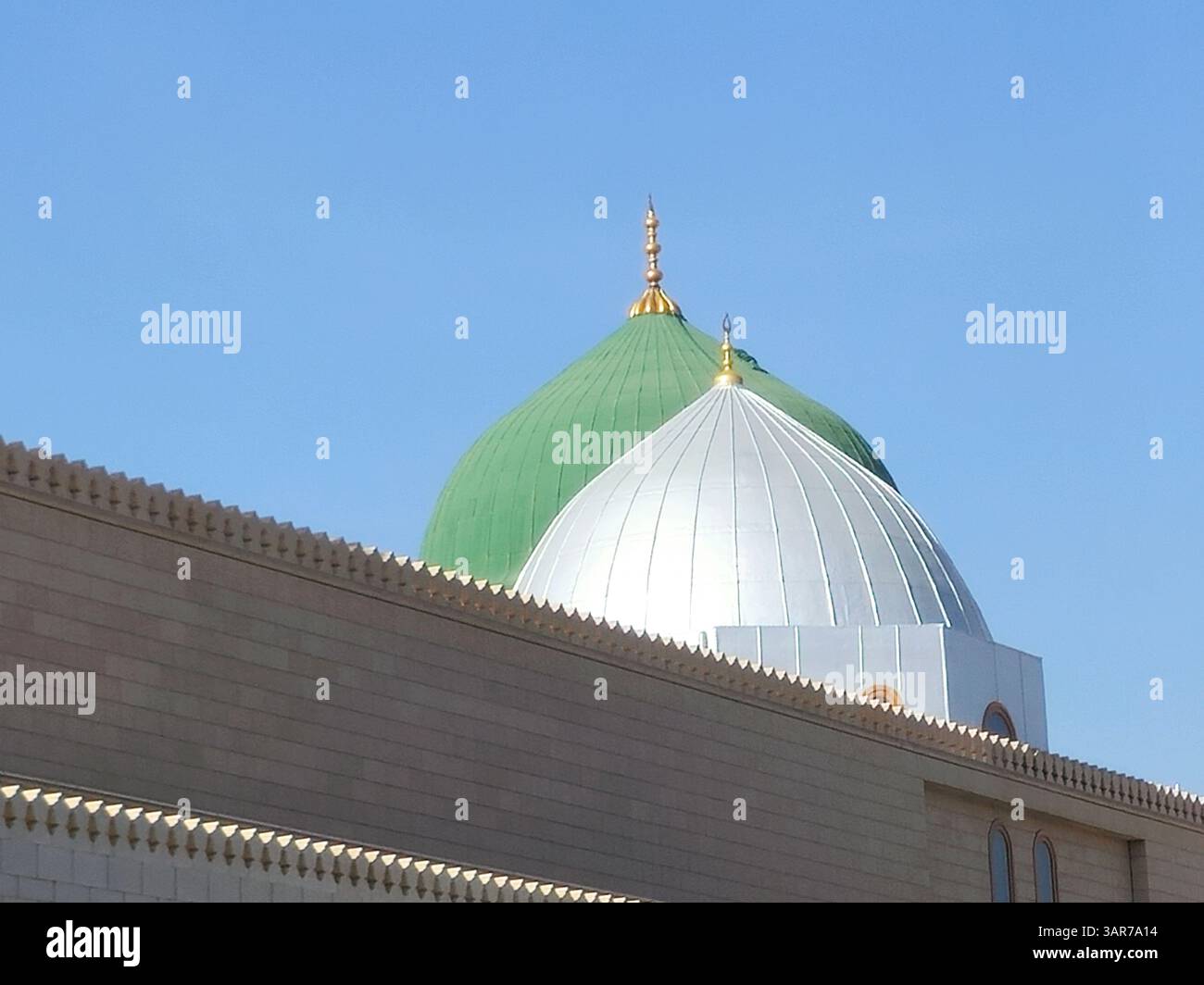 The exterior and the domes of The Prophet's Mosque or Al Masjid Al ...