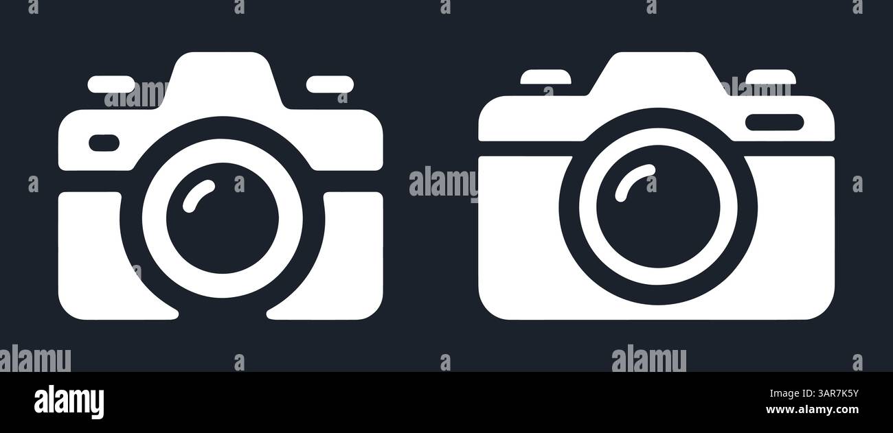 Modern camera icons set. Photography symbol. Photo camera sign Stock ...
