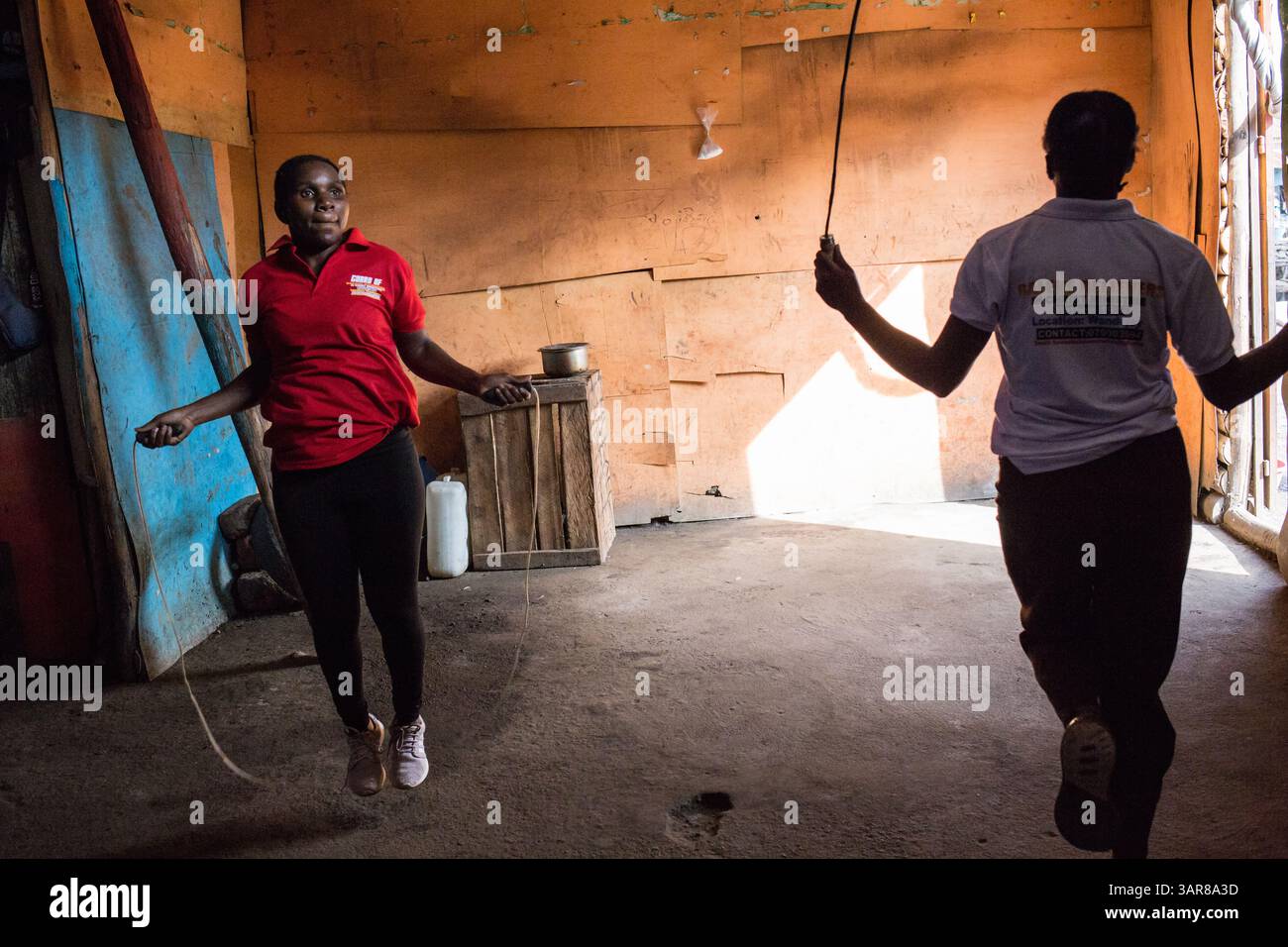 African Boxing Ropes Female boxing club, Katanga, Kampala, Uganda, Africa Stock Photo - Alamy