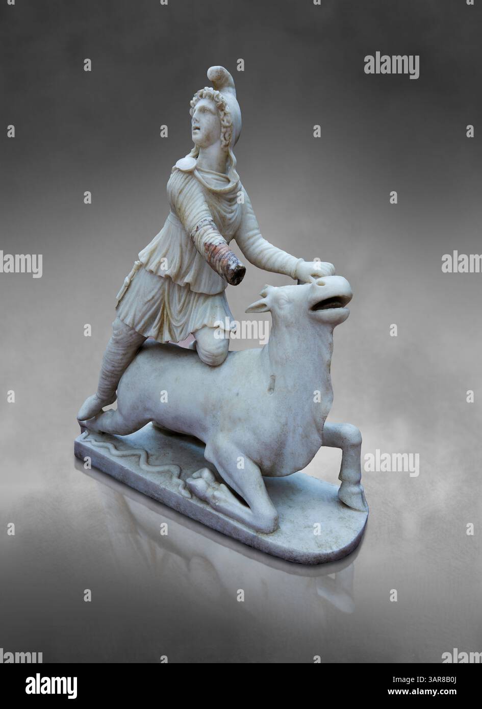 Roman statue of Mithras slaying the bull. 3rd Century AD. Excavated ...