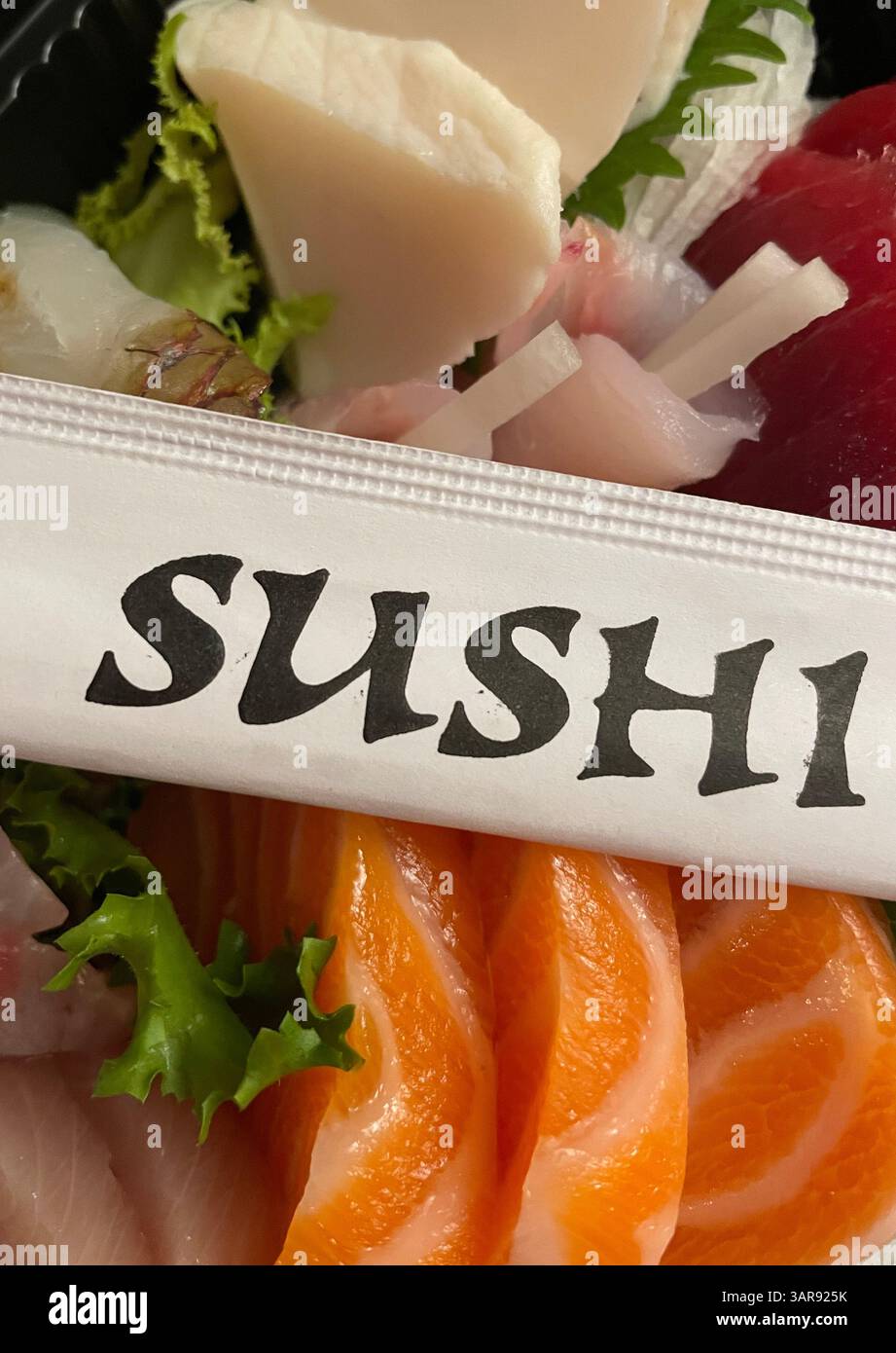 Japanese Sushi Combination Delivery, NYC, USA. 2025 - Smartphone Captured Stock Image