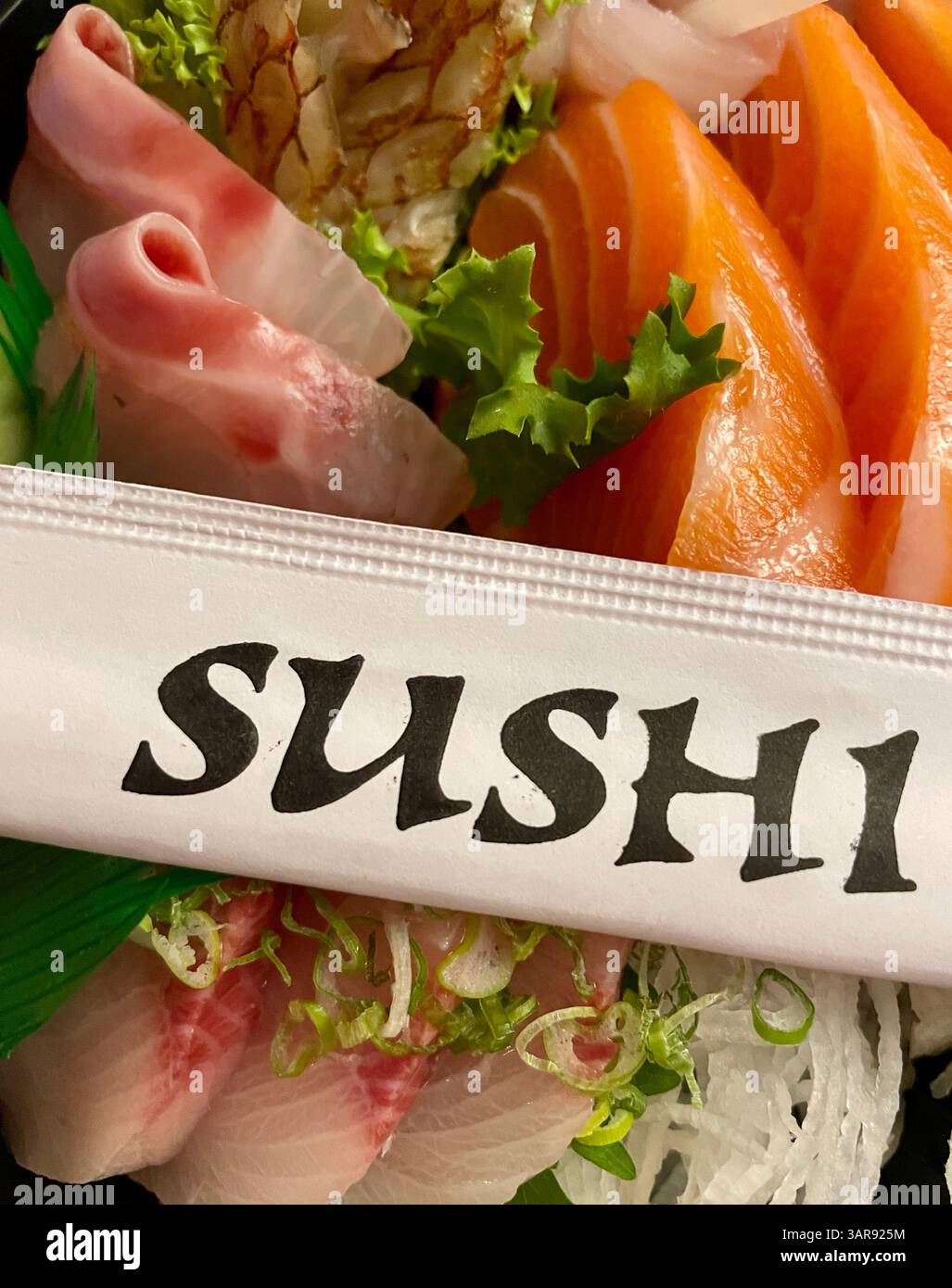 Japanese Sushi  Combination Delivery, NYC, USA. 2025 - Smartphone Captured Stock Image