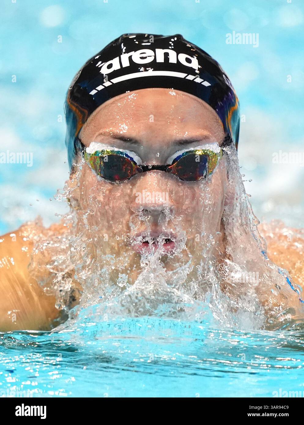 Angharad Evans during the Women's 200m Breaststroke on day three of the ...