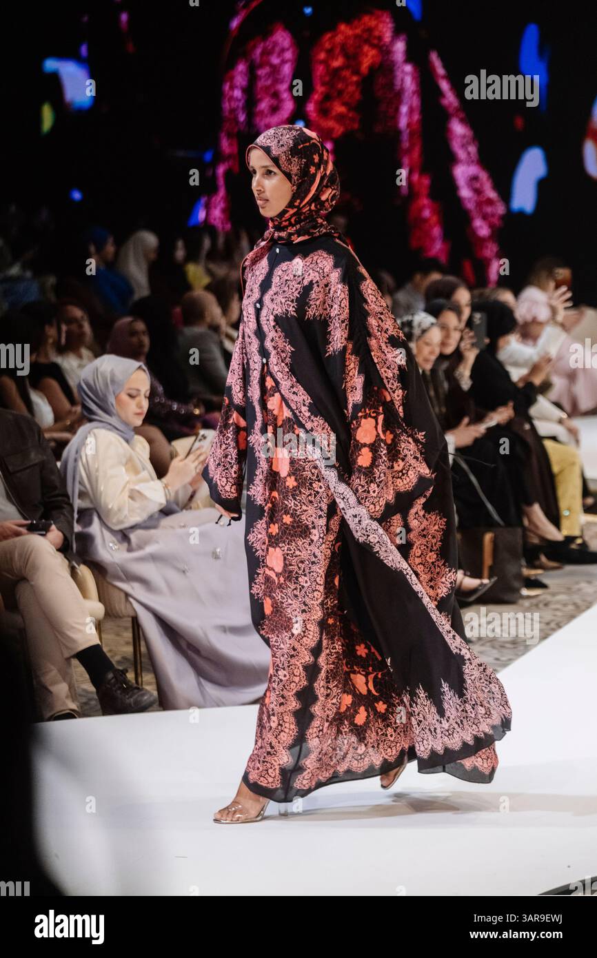 Abu Dhabi, United Arab Emirates. 15th Apr, 2025. Norwegian-Somali model ...