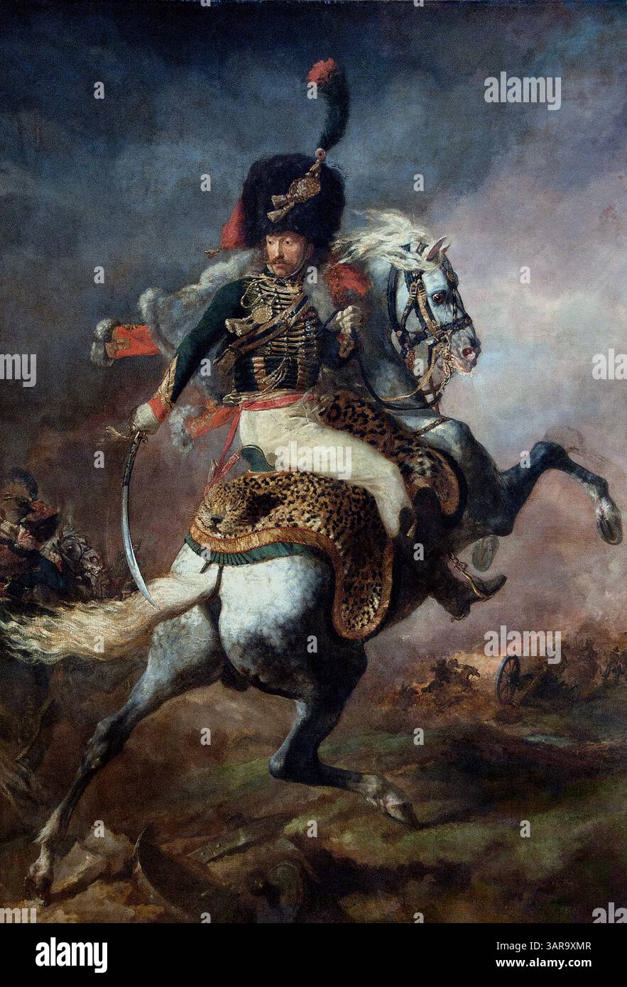 Figurine 54mm : Officier Chasseur à Cheval De La Garde, Premier Empire, Plomb Peint, Signée Claude Alexandre