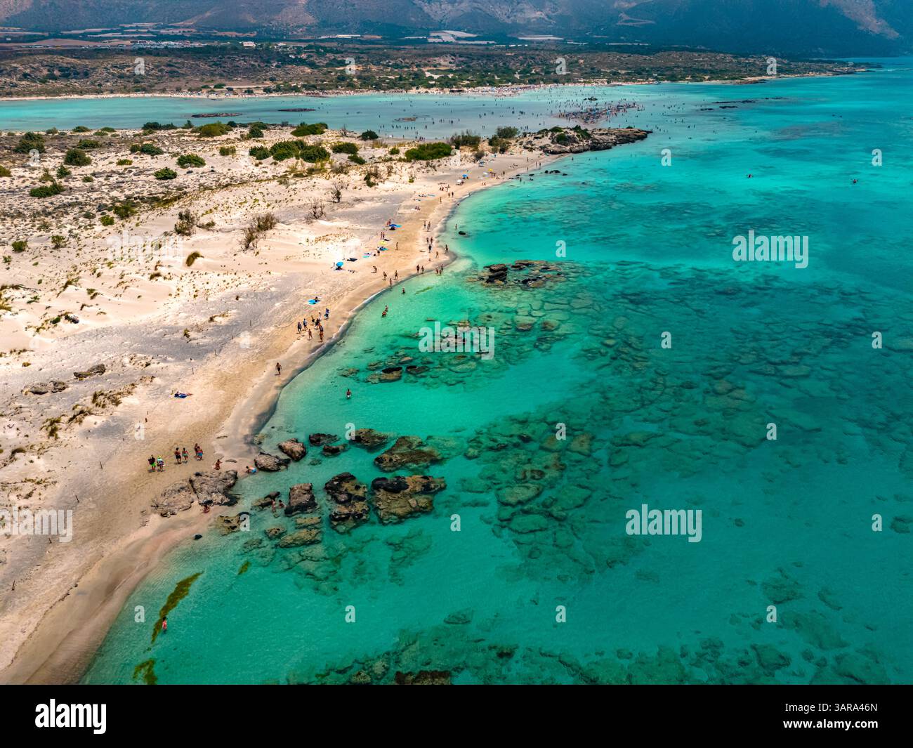 Aerial View Of Elafonisi Beach In The Municipality Of Kissamos In The 