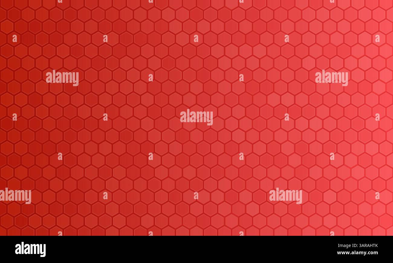 Geometric red abstract background with hexagons Stock Vector