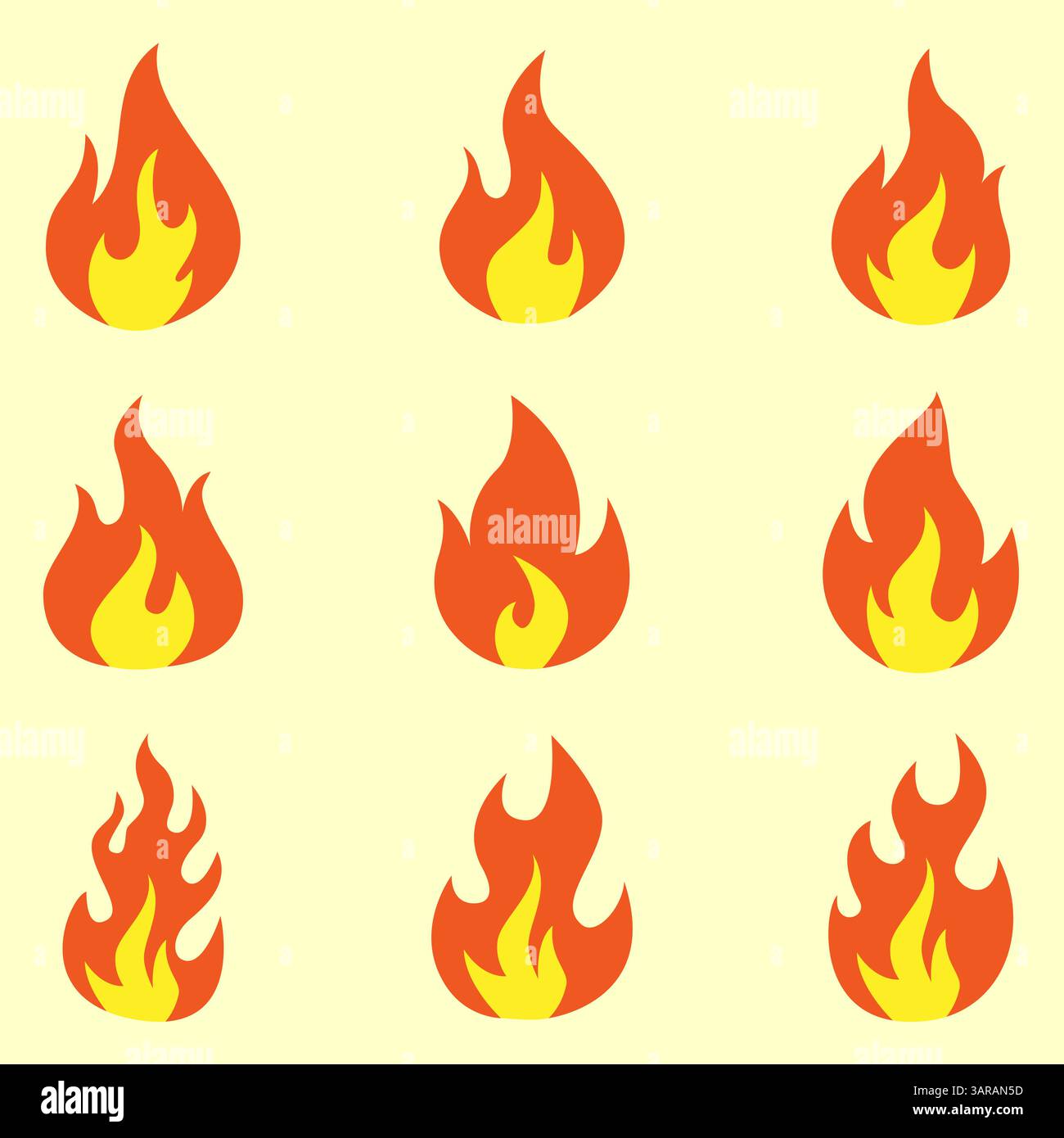 Fire flame icons set isolated on white background Stock Vector Image ...