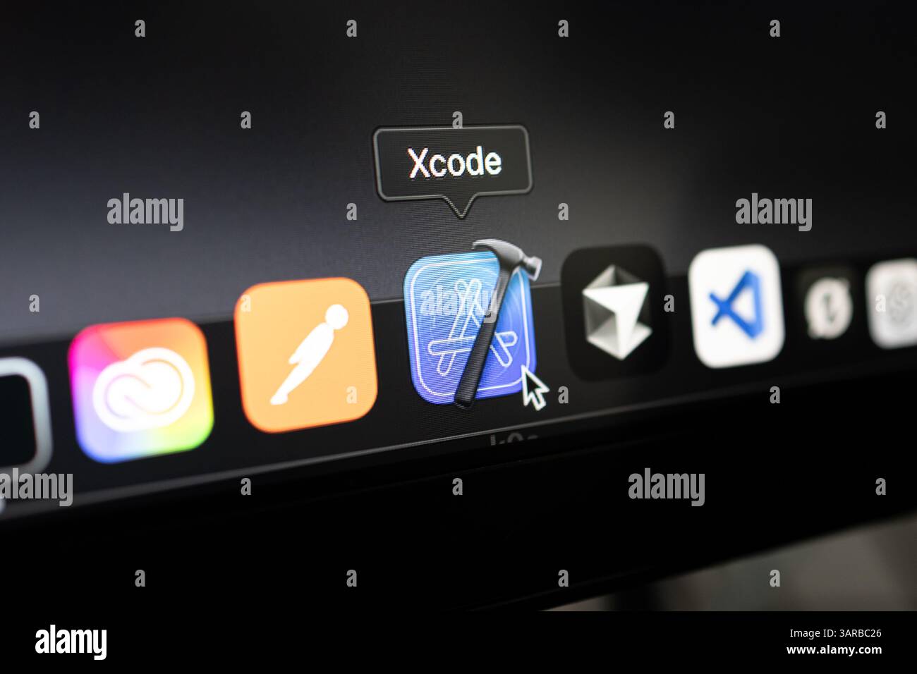 Poznan, Poland – April 14, 2025: Close-up of Xcode icon in the dock of ...