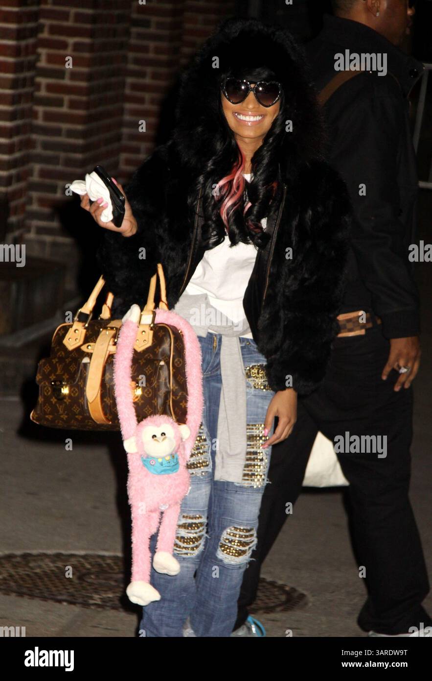 Feb 04, 2010 - New York, New York, USA - Hip hop artist NICKI MINAJ poses for photos at appearance on 'The Late Show With David Letterman' held at the Ed Sullivan Theater. (Credit Image: © Nancy Kaszerman/ZUMA Press) Stock Photo