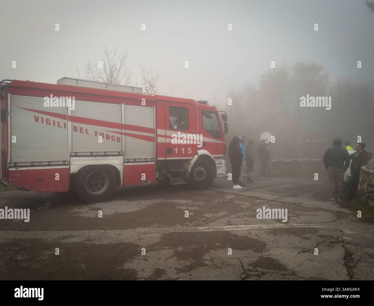 Castellamare Di Stabia, Italia. 17th Apr, 2025. Castellammare di Stabia April 17, 2025 Faito cableway, a cabin falls after a cable breaks. "Four victims and one seriously injured" Photo:Alessandro Garofalo/LaPresse Credit: LaPresse/Alamy Live News Stock Photo