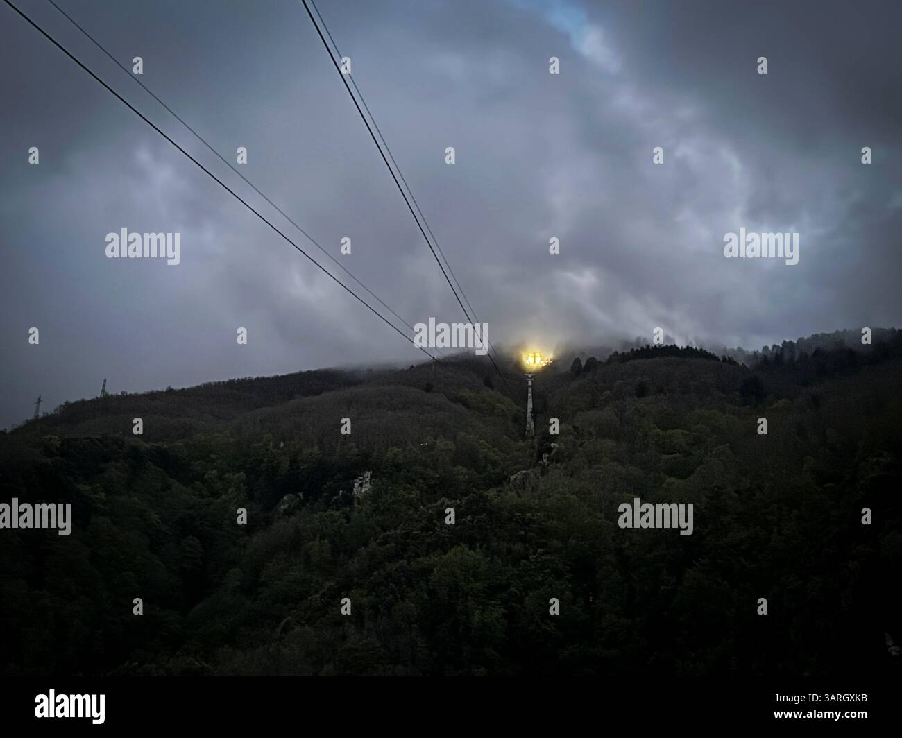 Castellamare Di Stabia, Italia. 17th Apr, 2025. Castellammare di Stabia April 17, 2025 Faito cableway, a cabin falls after a cable breaks. "Four victims and one seriously injured" Photo:Alessandro Garofalo/LaPresse Credit: LaPresse/Alamy Live News Stock Photo