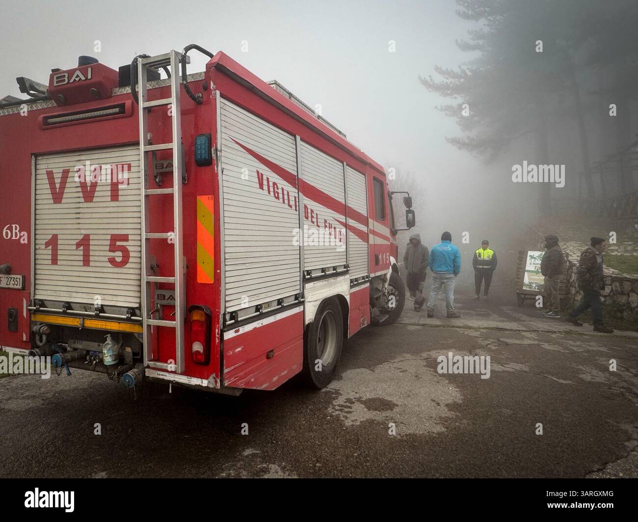 Castellamare Di Stabia, Italia. 17th Apr, 2025. Castellammare di Stabia April 17, 2025 Faito cableway, a cabin falls after a cable breaks. "Four victims and one seriously injured" Photo:Alessandro Garofalo/LaPresse Credit: LaPresse/Alamy Live News Stock Photo