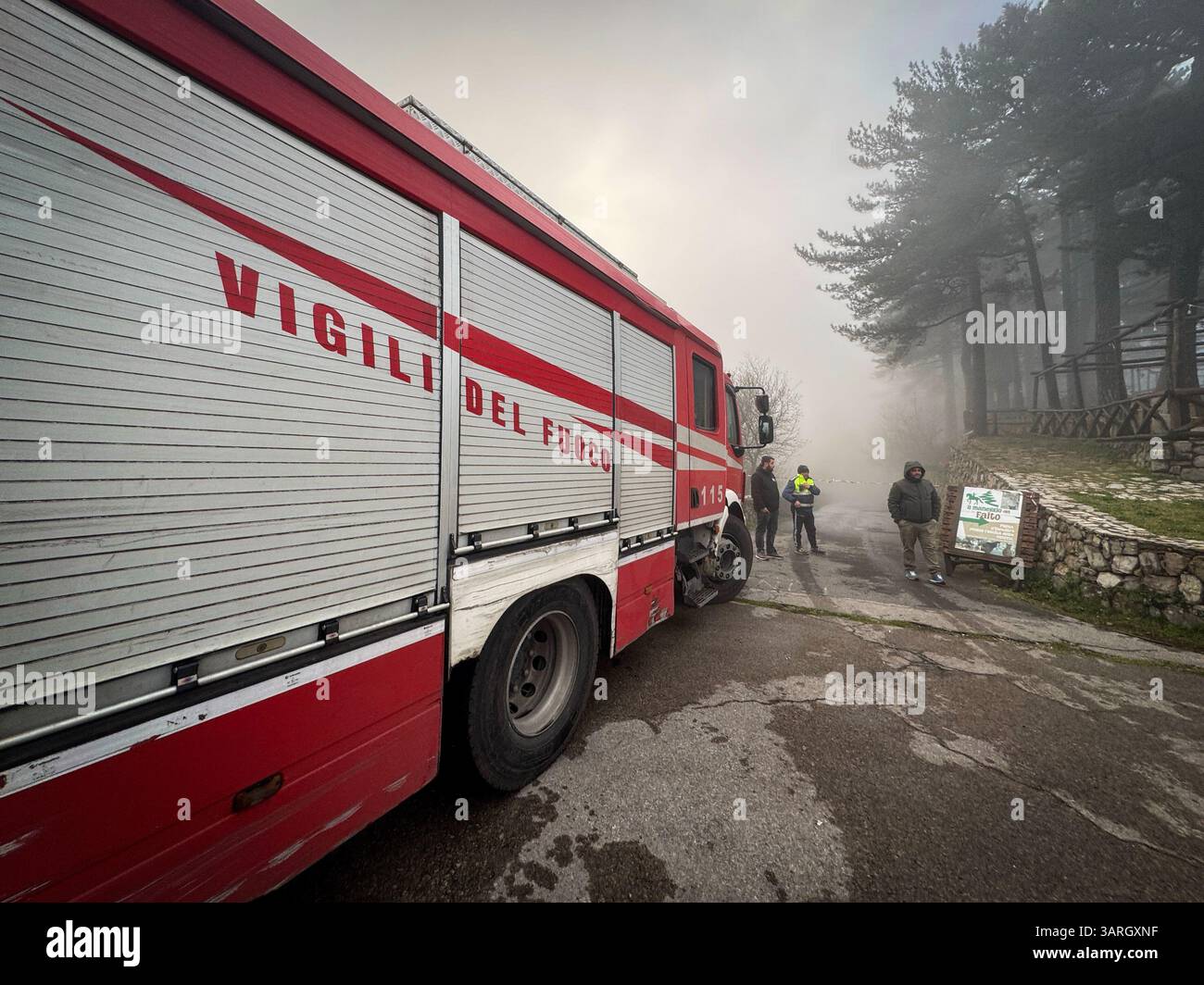 Castellamare Di Stabia, Italia. 17th Apr, 2025. Castellammare di Stabia April 17, 2025 Faito cableway, a cabin falls after a cable breaks. "Four victims and one seriously injured" Photo:Alessandro Garofalo/LaPresse Credit: LaPresse/Alamy Live News Stock Photo