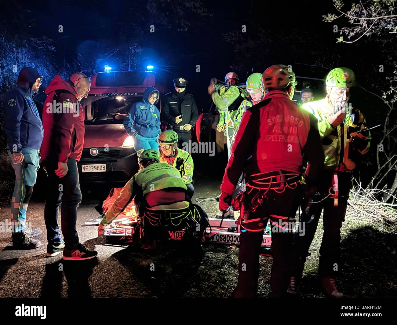 Castellamare Di Stabia, Italia. 17th Apr, 2025. Castellammare di Stabia April 17, 2025 Faito cableway, a cabin falls after a cable breaks. "Four victims and one seriously injured" Photo:Alessandro Garofalo/LaPresse Credit: LaPresse/Alamy Live News Stock Photo