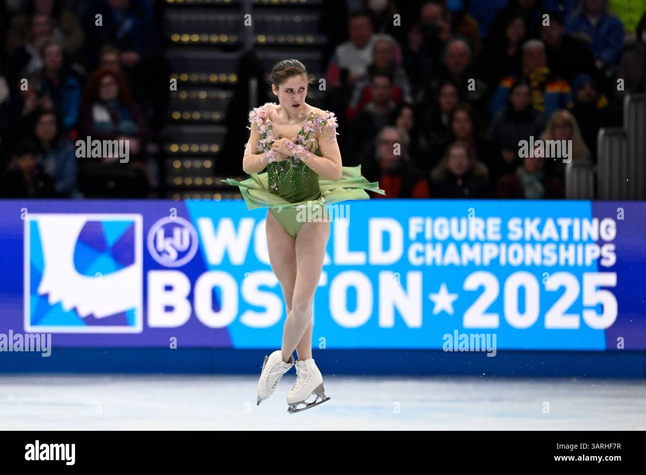 Boston, Mass. 28th Mar, 2025. Isabeau Levito of United States skates in