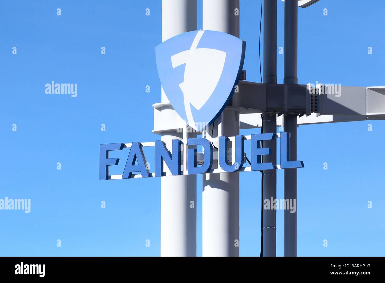 Toronto, ON, Canada – August 5, 2024: View at the Fanduel company sign in Toronto Stock Photo