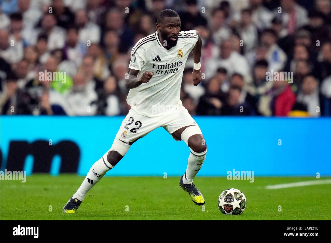 Madrid, Spain. 16th Apr, 2025. Antonio Rudiger of Real Madrid CF during ...