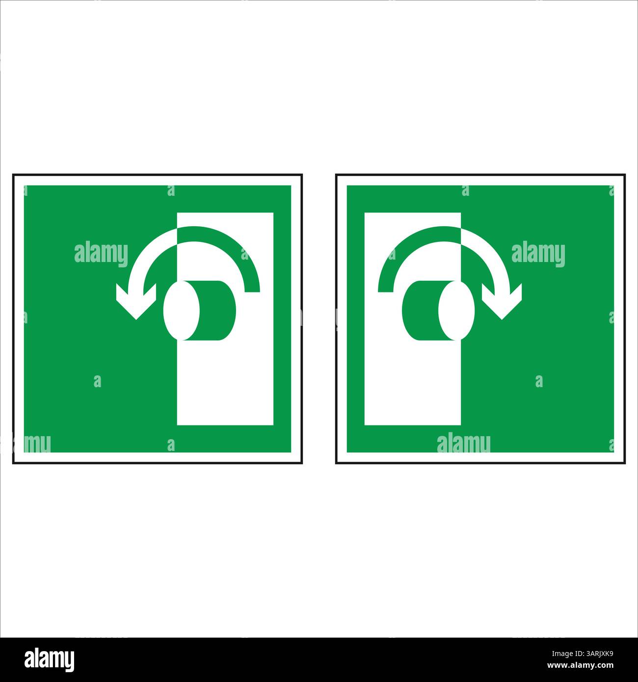 Sign Revolving Doors International revolving door emergency exit sign pointing the way to ...