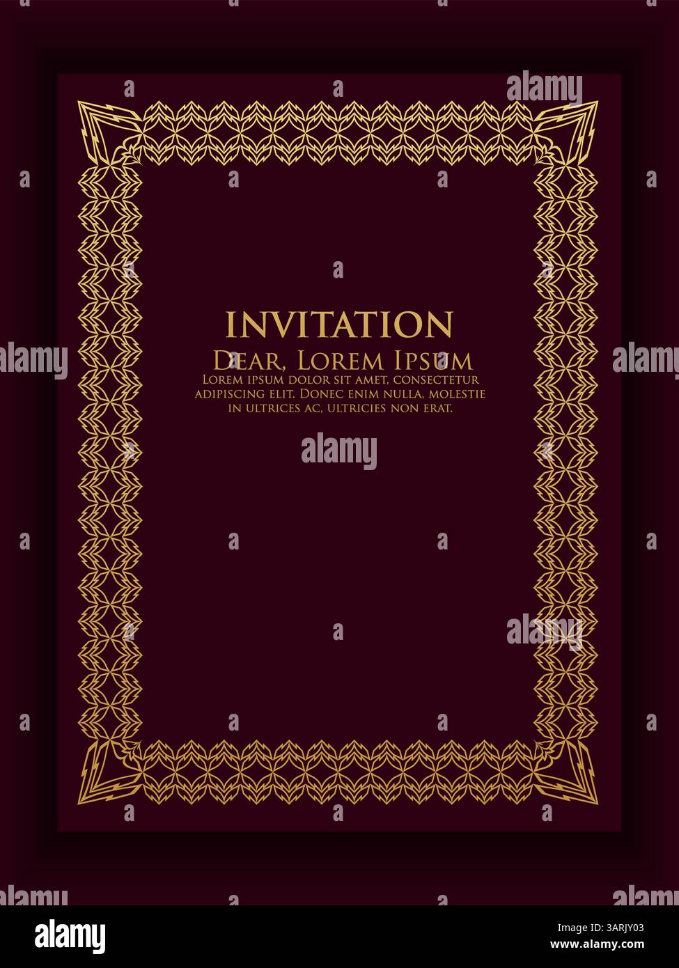 Vector luxury style wedding invitation template Stock Vector Image ...