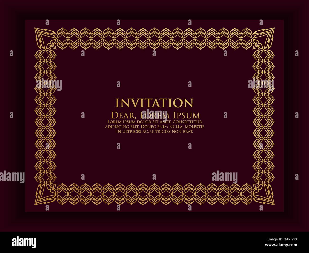 Vector luxury style wedding invitation template Stock Vector