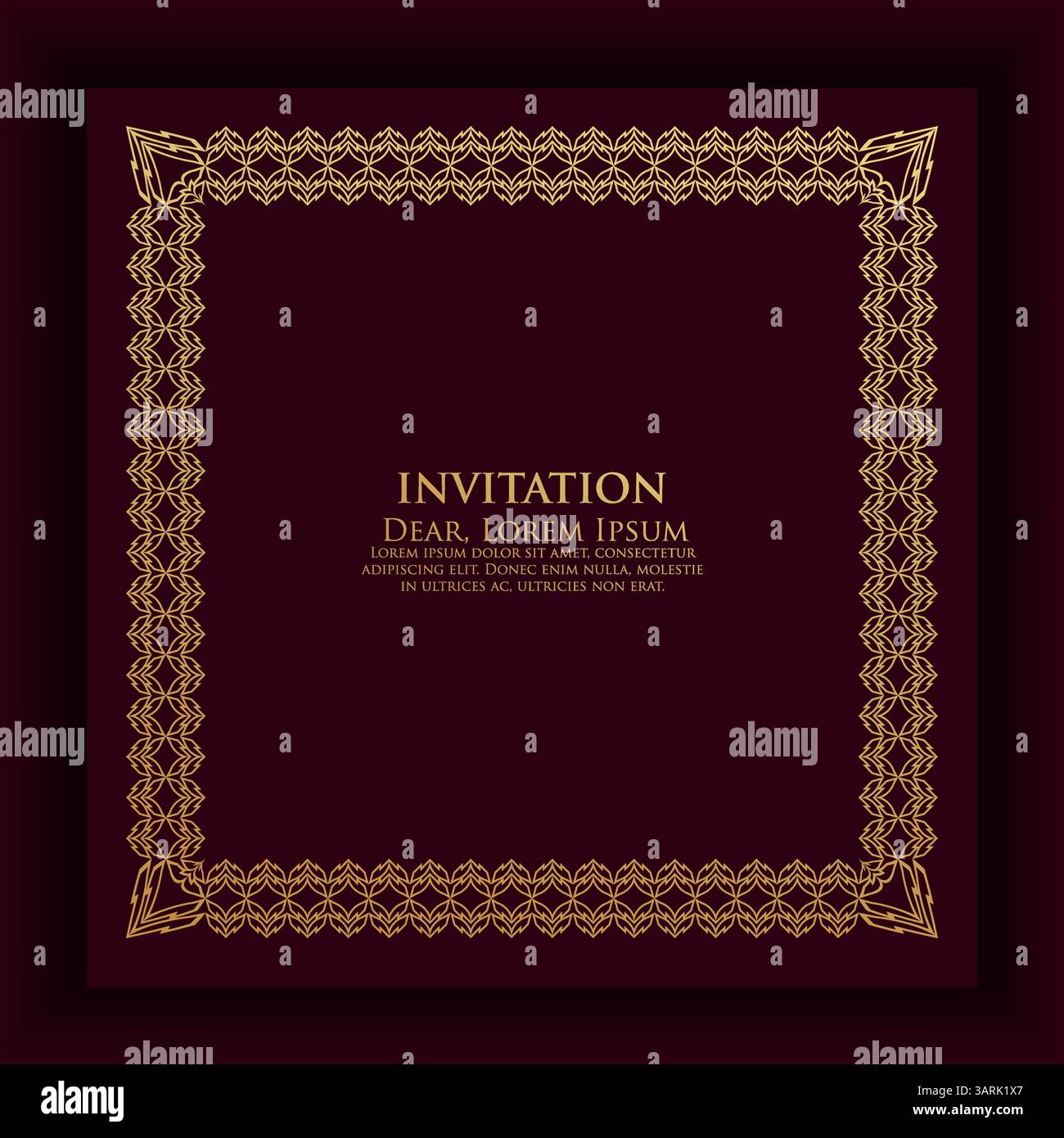 Vector luxury style wedding invitation template Stock Vector