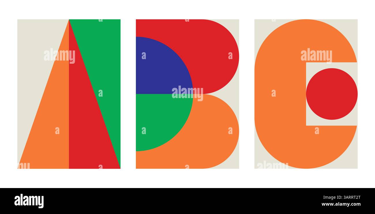 Illustration art poster letter alphabet Stock Vector