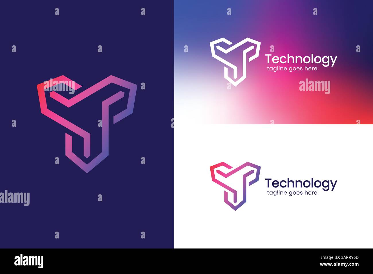 Modern Logo for Business Startup Technology, Artificial Intelligence, and Innovative Brand Identity Stock Vector