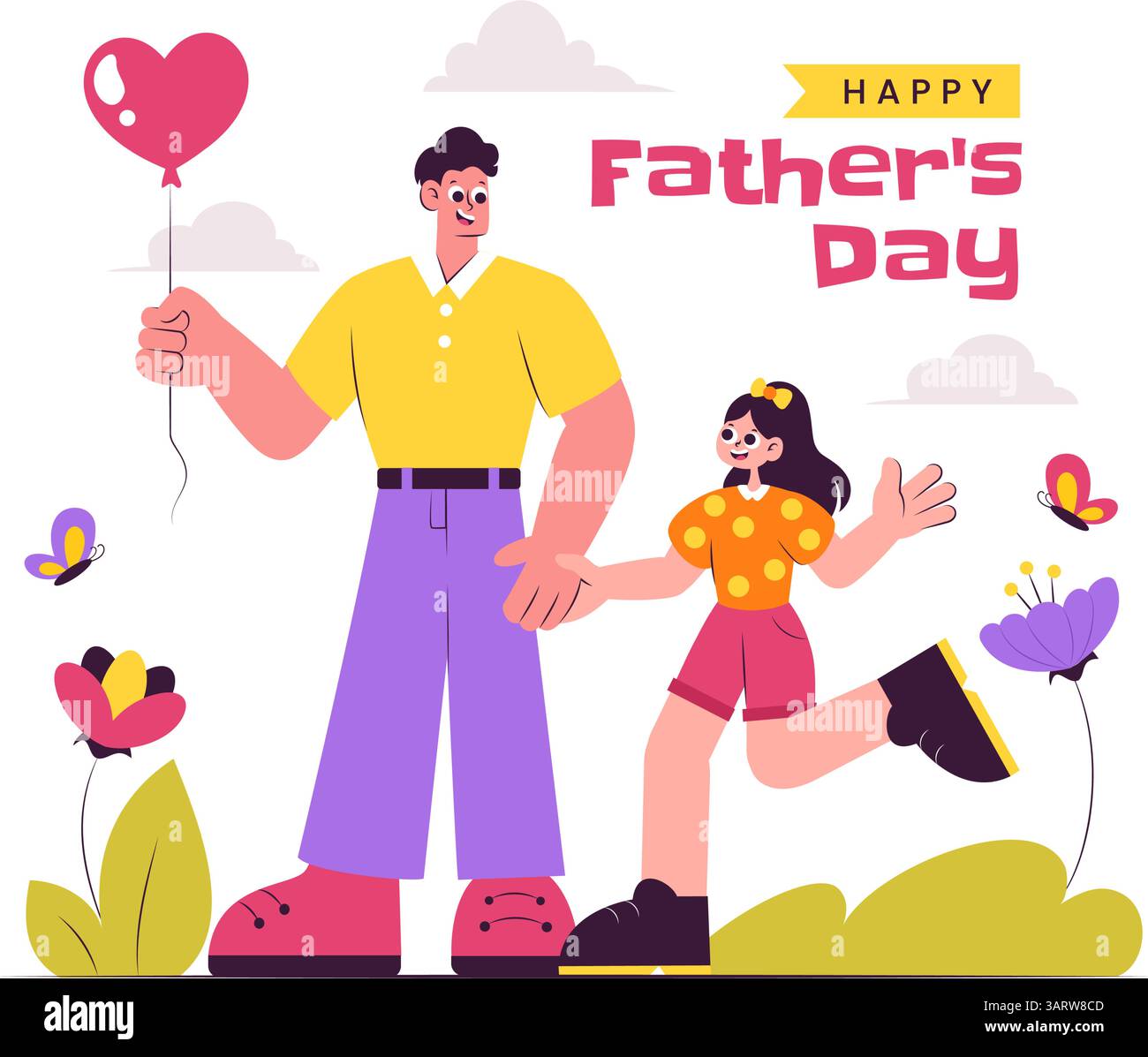Happy Father's Day Vector Illustration on June 15 Featuring a
