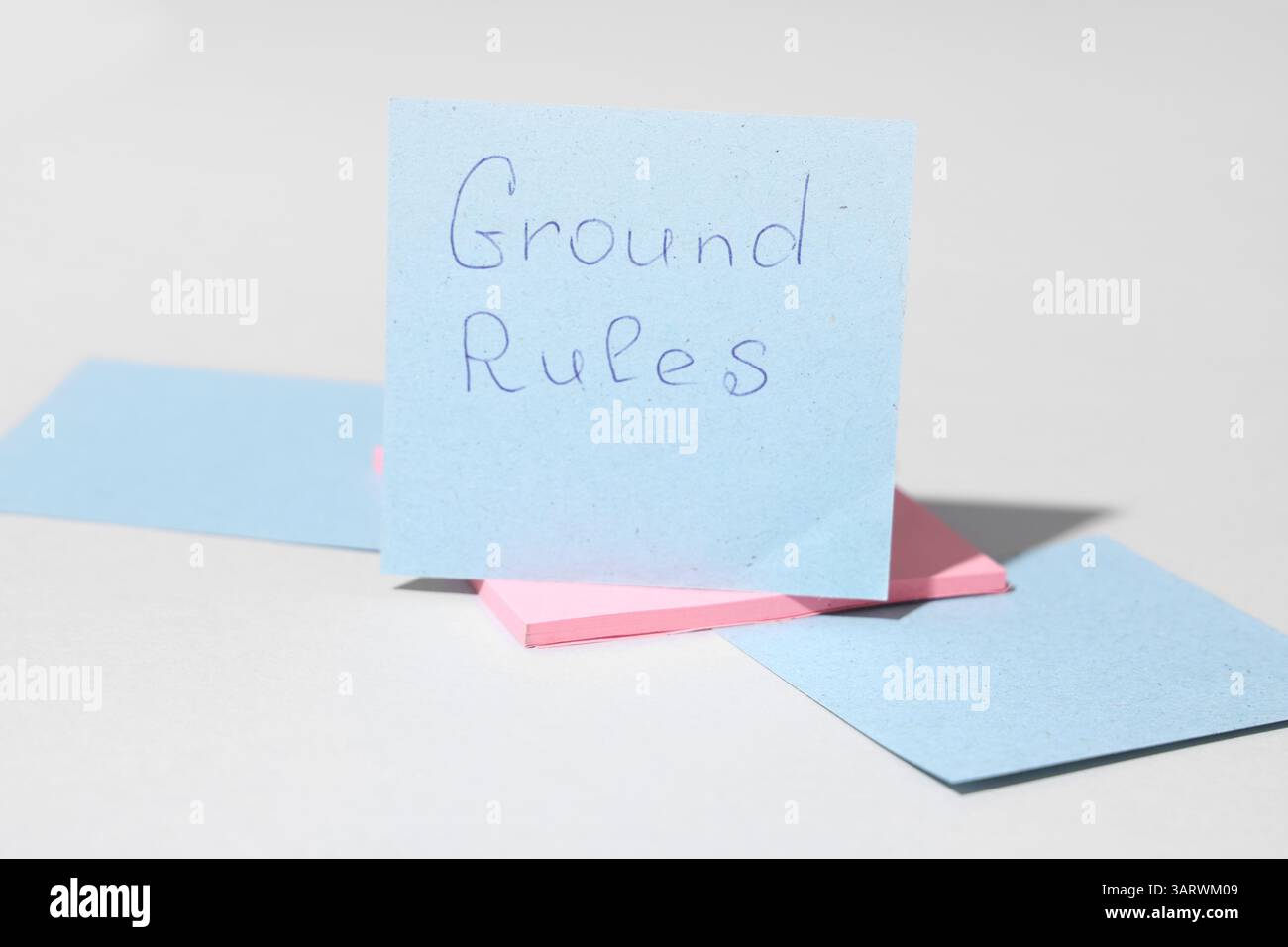 Sticky Notes Rules Sticky notes with text GROUND RULES on light background Stock Photo - Alamy